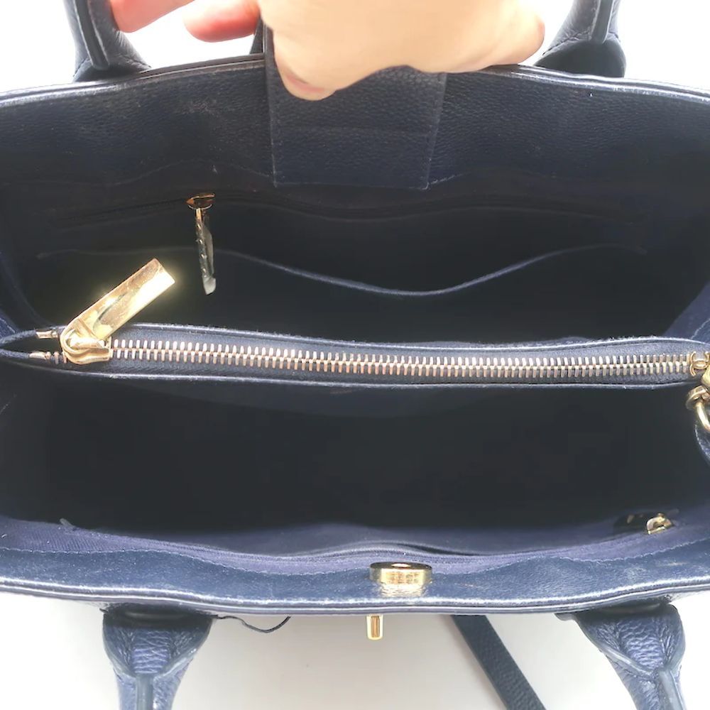 Chanel 17C Neo Executive Small Shopper Tote Navy Leather Shoulder Bag - Picture 10 of 12